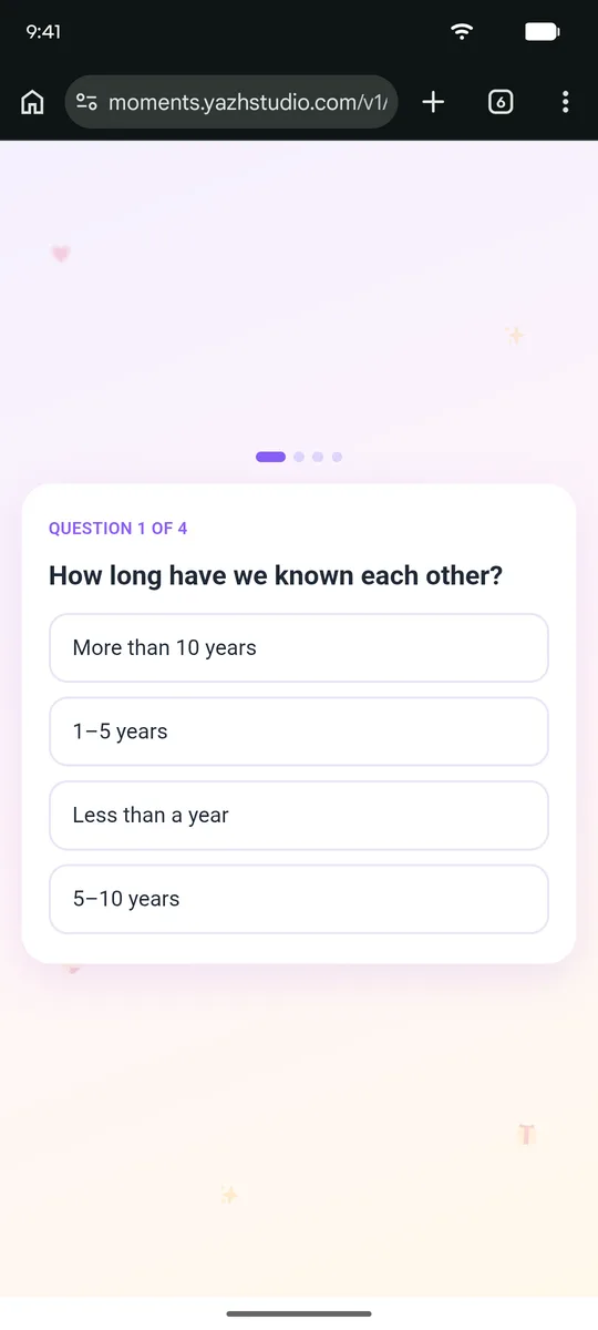 A question in the game, in the browser