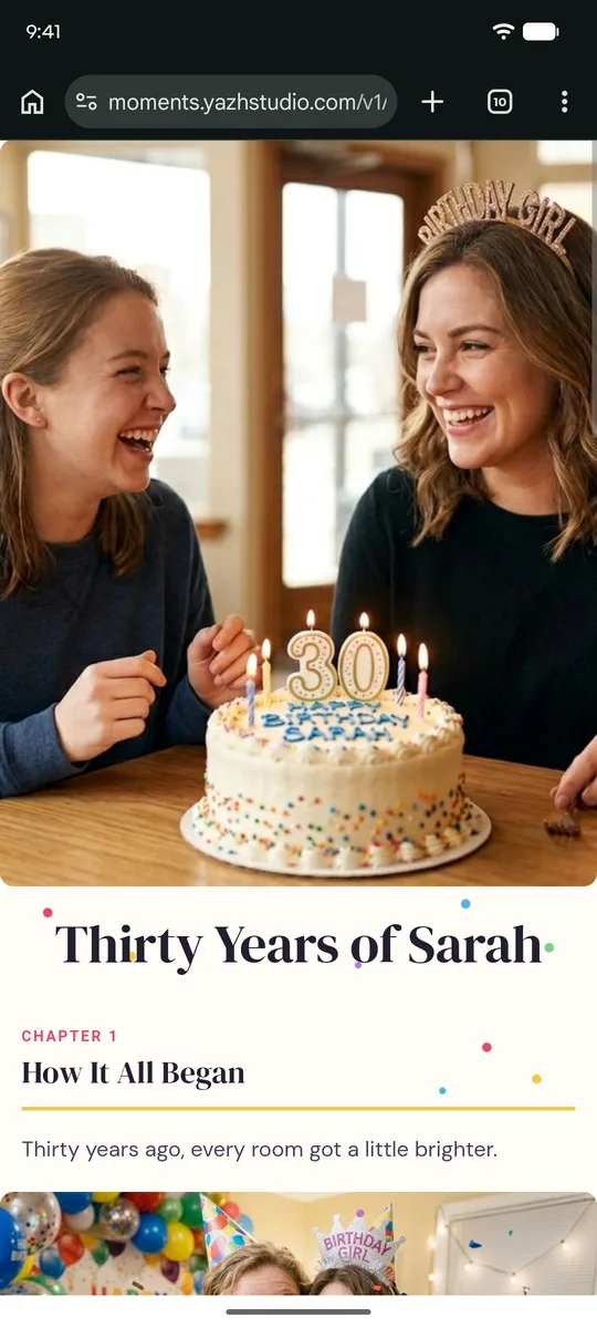 A magazine cover: Thirty Years of Sarah